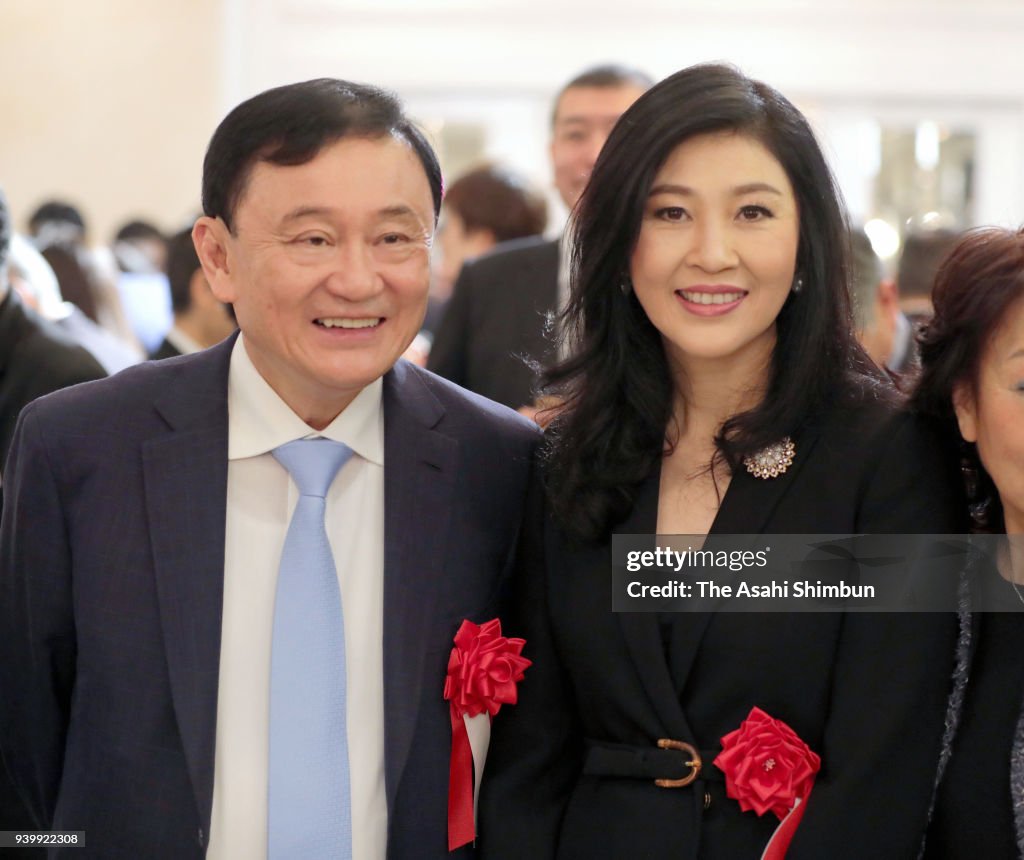 Thai Former Prime Ministers Thaksin And Yingluck Shinawatra Visit Japan