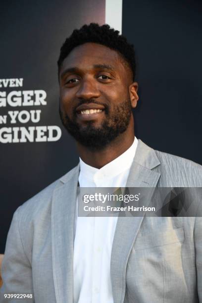 Roy Hibbert attends the Premiere Of HBO's "Andre The Giant" at The Cinerama Dome on March 29, 2018 in Los Angeles, California.