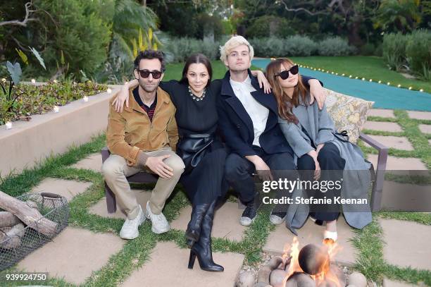 Alex Israel, China Chow, Wilhelm Wolfe and Priscilla Pae attend a private dinner to celebrate the One Year Anniversary of Beboe hosted by Lake Bell,...