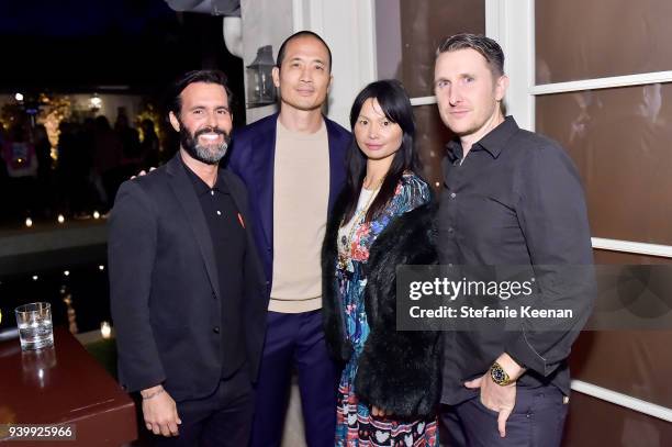 Charle Corwin, Clement Kwan, Olivia Corwin and Scott Campbell attend a private dinner to celebrate the One Year Anniversary of Beboe hosted by Lake...