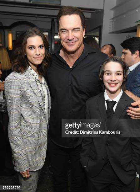 Allison Williams, Patrick Warburton and Dylan Kingwell attend the Netflix Premiere of "A Series of Unfortunate Events" Season 2 on March 29, 2018 in...