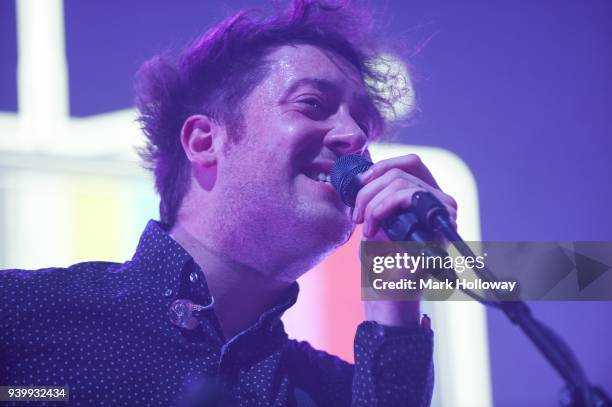 Matthew Murphy of the Wombats performs at O2 Guildhall on March 29, 2018 in Southampton, England.