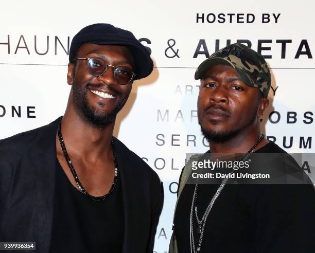 Actors/brothers Aldis Hodge and Edwin Hodge attend Art with a Cause hosted by Shaun Ross & Aureta benefiting the Freedom United Foundation for the...