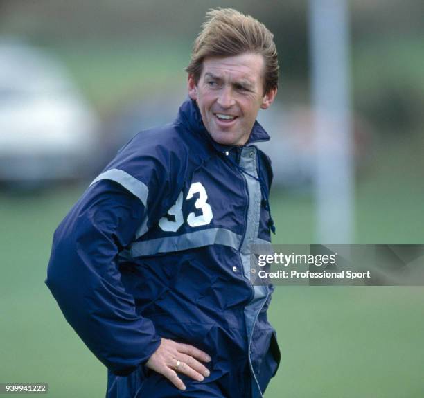 Blackburn Rovers manager Kenny Dalglish takes his first training session Brockhall Training Ground on October 16, 1991 in Blackburn, England.