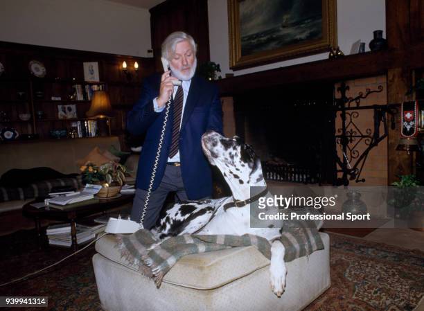 Chelsea owner and chairman Ken Bates at home, circa 1992.