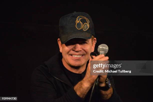 Producer Paul Oakenfold speaks at a Q&A session at a screening of Netflix's electronic music documentary "What We Started" at the Egyptian Theatre on...