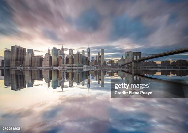 manhattan skyline at sunset - brooklyn bights bildbanksfoton och bilder