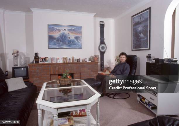 Anders Limpar of Arsenal at home in London, circa 1991.