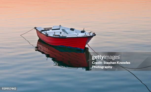 fishing boat in tavira - small boat stock pictures, royalty-free photos & images