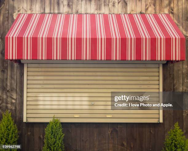 counter of the lunch provider which took down a shutter - fussa city stock pictures, royalty-free photos & images