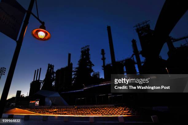 The blast furnaces at the shuttered Bethlehem Steel works are the backdrop for the SteelStacks arts and music venue. Many steel workers who lost...