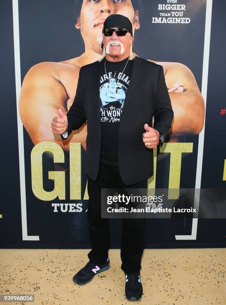 Hulk Hogan attends the HBO World Premiere of 'Andre The Giant' on March 29, 2018 in Hollywood, California.