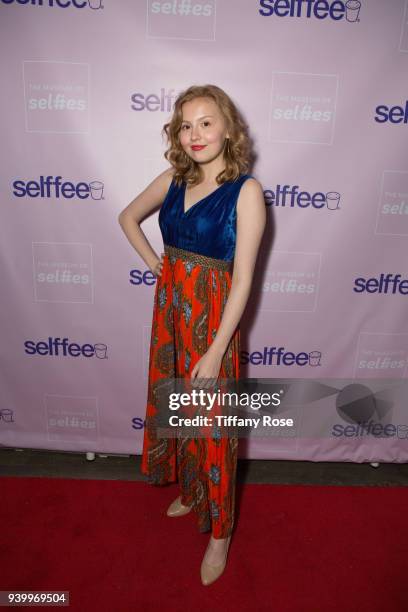 Bebe Wood attends The Museum of Selfies Grand Opening on March 29, 2018 in Glendale, California.