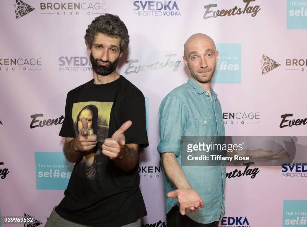 Founders Tair Mamedov and Tommy Honton attend The Museum of Selfies Grand Opening Sponsored by SVEDKA on March 29, 2018 in Glendale, California.