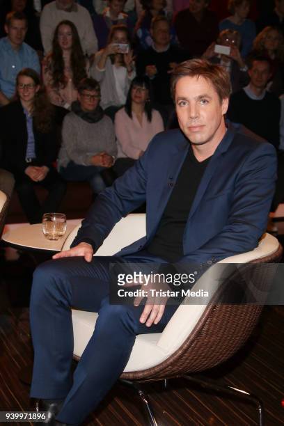 Author Markus Feldenkirchen during the 'Markus Lanz' TV show on March 29, 2018 in Hamburg, Germany.
