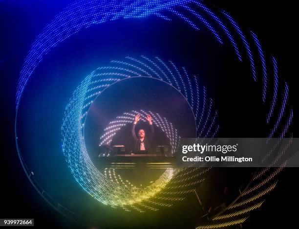 Sub Focus performs on stage at Brixton Academy on March 29, 2018 in London, England.
