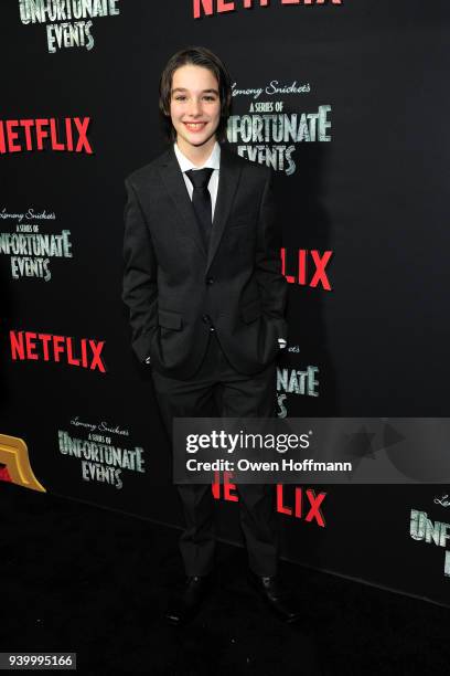 Dylan Kingwell attends A Series Of Unfortunate Events" Season 2 Premiere at Metrograph on March 29, 2018 in New York City.