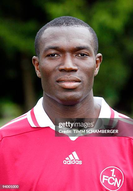 First division Bundesliga football club 1.FC Nuremberg's Ghanaian striker Isaac Boakye poses for photographers during the team presentation on July...