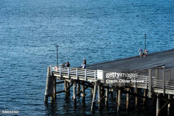 historic tathra wharf - tathra stock pictures, royalty-free photos & images