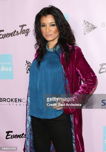 Actress Kelly Hu attends the grand opening of the Museum Of Selfies on March 29, 2018 in Glendale, California.