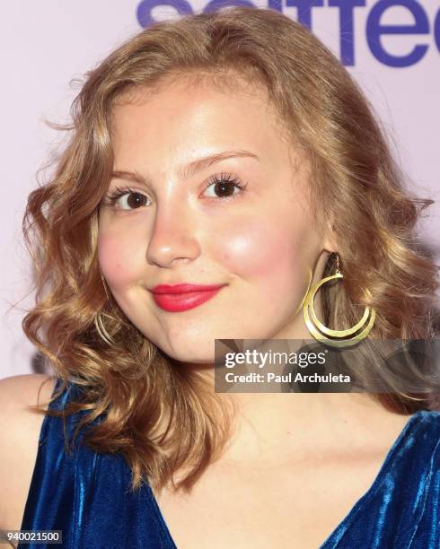 Actress Bebe Wood attends the grand opening of the Museum Of Selfies on March 29, 2018 in Glendale, California.