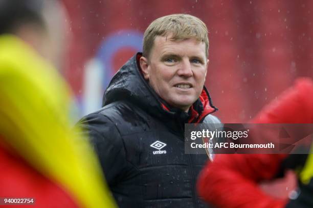 Bournemouth manager Eddie Howe during training at Vitality Stadium on March 30, 2018 in Bournemouth, England.