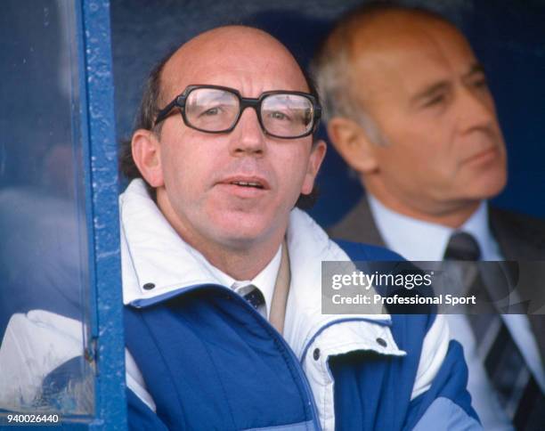 West Bromwich Albion manager Nobby Stiles looks on during the Today League Division Two match between West Bromwich Albion and Oldham Athetic at The...