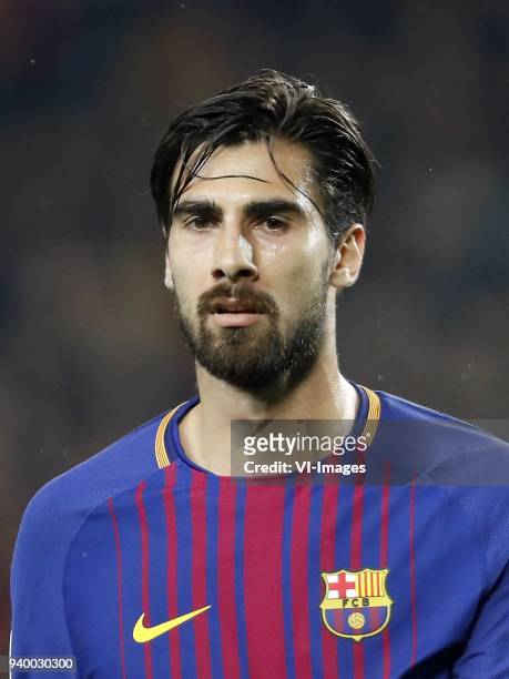 Andre Gomes of FC Barcelona during the UEFA Champions League round of 16 match between FC Barcelona and Chelsea FC at the Camp Nou stadium on March...