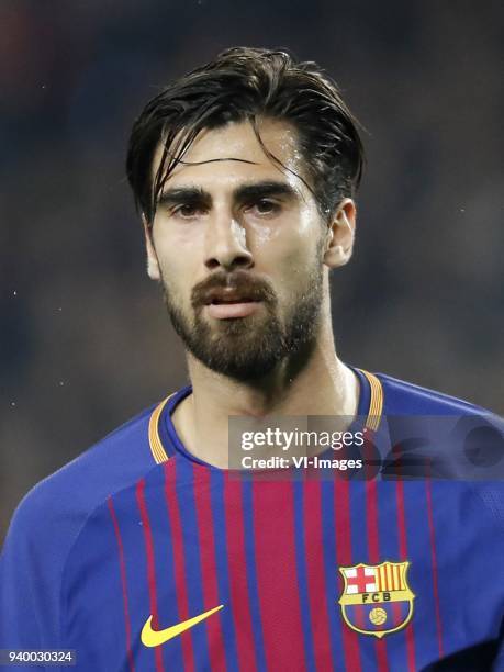 Andre Gomes of FC Barcelona during the UEFA Champions League round of 16 match between FC Barcelona and Chelsea FC at the Camp Nou stadium on March...