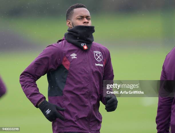 Edimilson Fernandes of West Ham United during Training at Rush Green on March 30, 2018 in Romford, England.