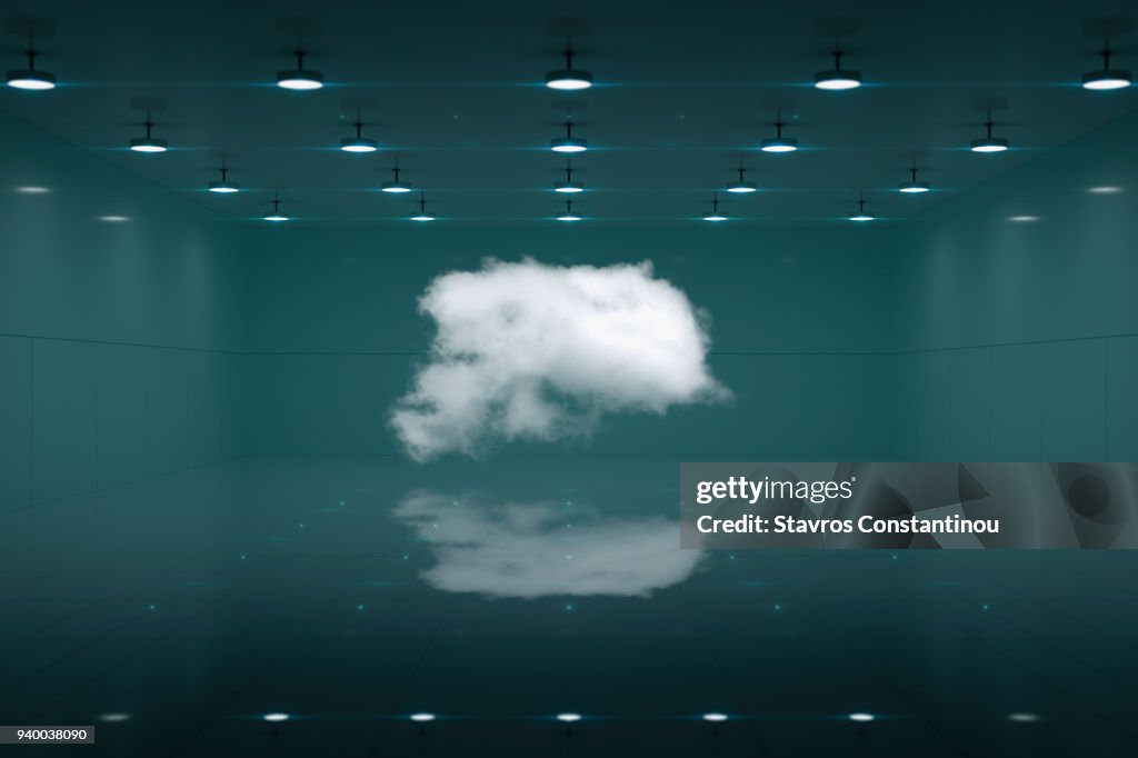 White cloud in a secure room