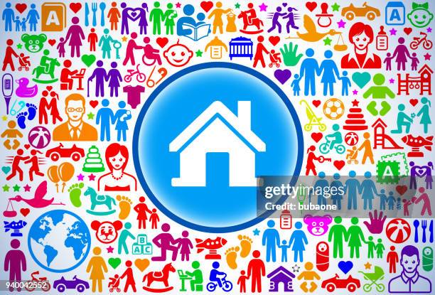 house family and parenthood vector icon pattern - empty playground stock illustrations