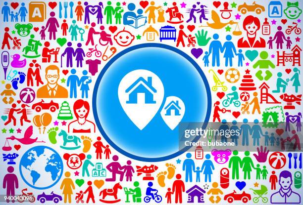 property locations family and parenthood vector icon pattern - holding model car stock illustrations