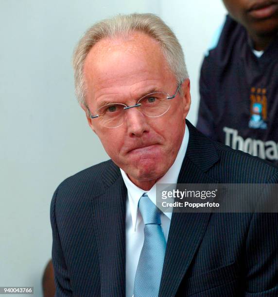 Manchester City manager Sven Goran Eriksson during the Premiership match between West Ham United and Manchester City at Upton Park Stadium in London...