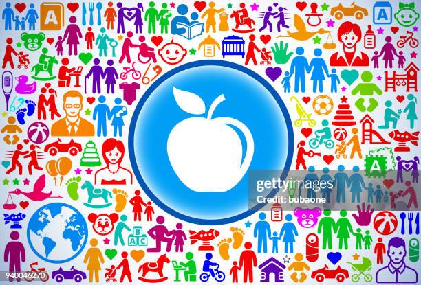 apple family and parenthood vector icon pattern - empty playground stock illustrations