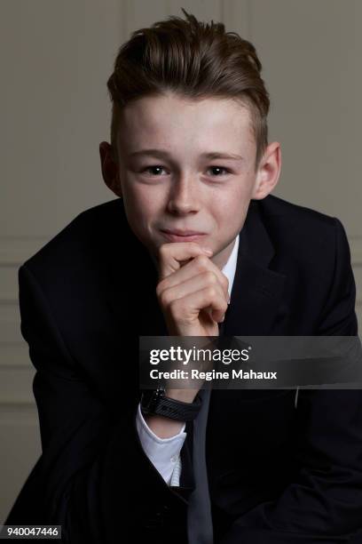 Karting driver Dexter Patterson is photographed for Paris Match on December 2017 in Paris, France.