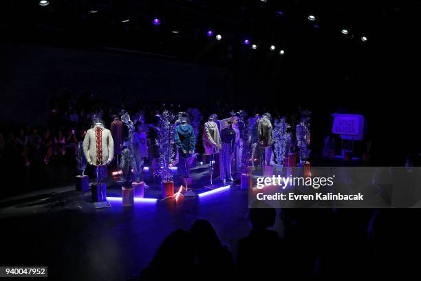 General view at the runway at the Ipek Arnas show during Mercedes Benz Fashion Week Istanbul at Zorlu Performance Hall on March 30, 2018 in Istanbul,...