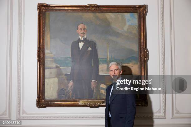 Driver Damon Hill is photographed for Paris Match on December 2017 in Paris, France.