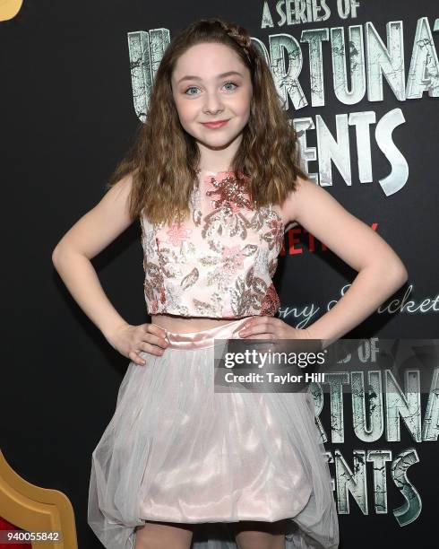 Kitana Turnbull attends the the Season 2 premiere of Netflix's "A Series Of Unfortunate Events" at Metrograph on March 29, 2018 in New York City.