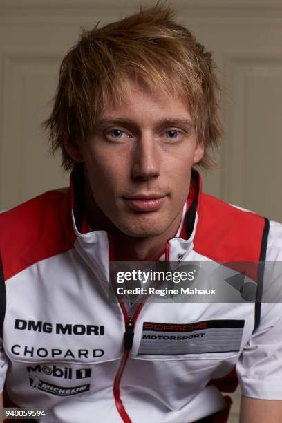 Driver Brendon Hartley is photographed for Paris Match on December 2017 in Paris, France.