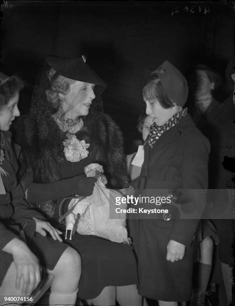 Lady Diana Cooper meets young refugees from Danzig at Liverpool Street Station in London, 5th May 1939.