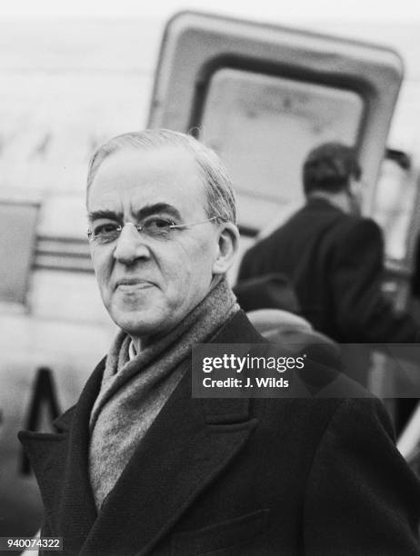 Sir Stafford Cripps , Chancellor of the Exchequer, leaves Northolt by air for Paris, to attend the European Economic Recovery conferences, 16th March...