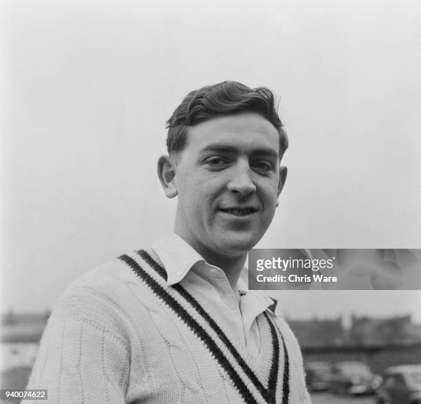 Yorkshire CCC fast bowler Michael Cowan, during a match against Australia at Bradford, UK, 6th May 1953.