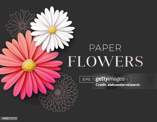 daisy flower background - paper flower stock illustrations