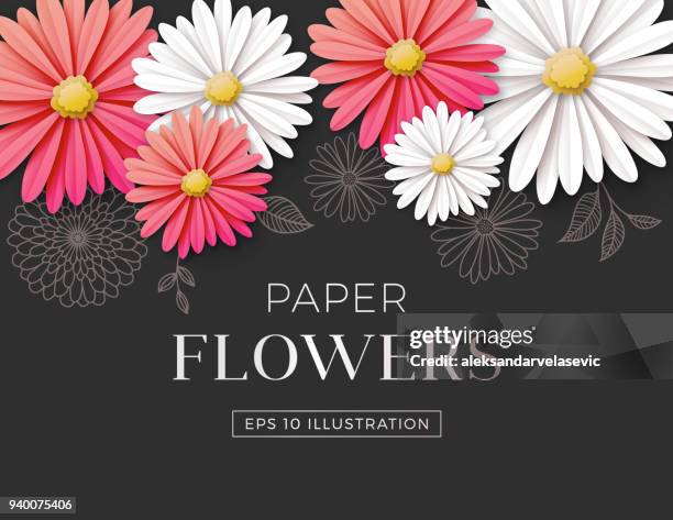 daisy flower background - paper flower stock illustrations