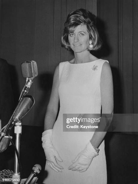 Jean Kennedy Smith, the sister of assassinated US President John F. Kennedy, holds a press conference at the Palazzo delle Civilta Italiana in Rome,...