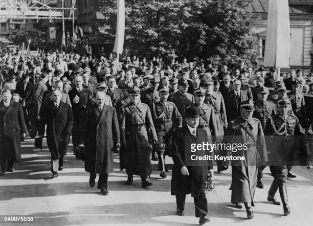 Marshal Edward Rydz-Smigly , Polish statesman and Commander-in-Chief of the Polish armed forces, marches into Cieszyn or Teschen on the Polish/Czech...