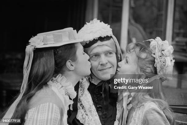 From left to right, actors Joanna McCallum as Kitty, Tom Courtenay in the title role, and Celia Bannerman as Amy during a photocall for the Brandon...