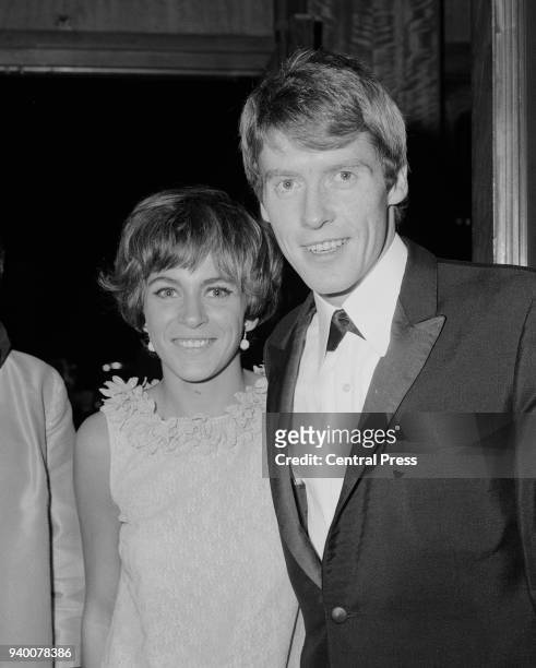 English actor and singer Michael Crawford with his wife Gabrielle, circa 1968.