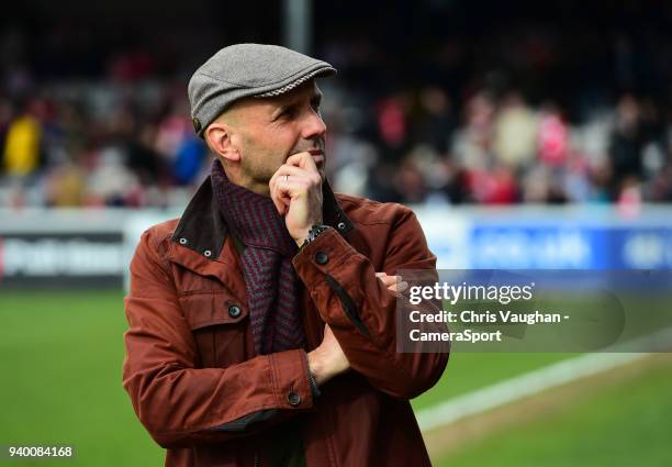 Exeter City manager Paul Tisdale during the Sky Bet League Two match between Lincoln City and Exeter City at Sincil Bank Stadium on March 30, 2018 in...